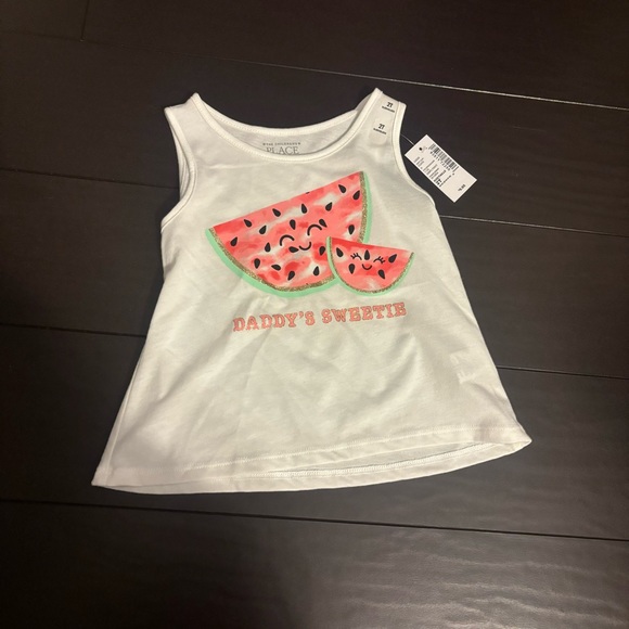 NWT The Children’s Place Watermelon Daddy’s Sweetie outfit: tank & skirt size 2T - Picture 2 of 6